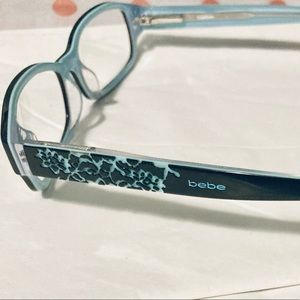Bebe Prescription Frames. Gorgeous baby blue and black color design.